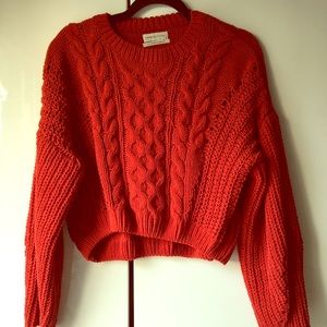 Cropped red Urban Outfitters sweater